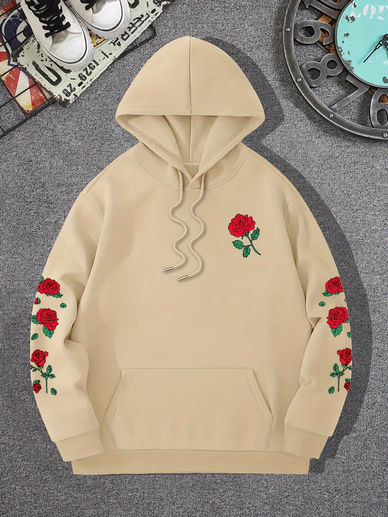 Hoodie with a roses theme