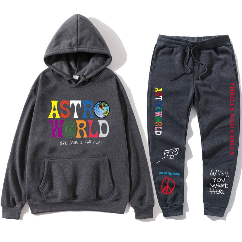 Set of hoodie and sweatsuit with the Astro World album motif