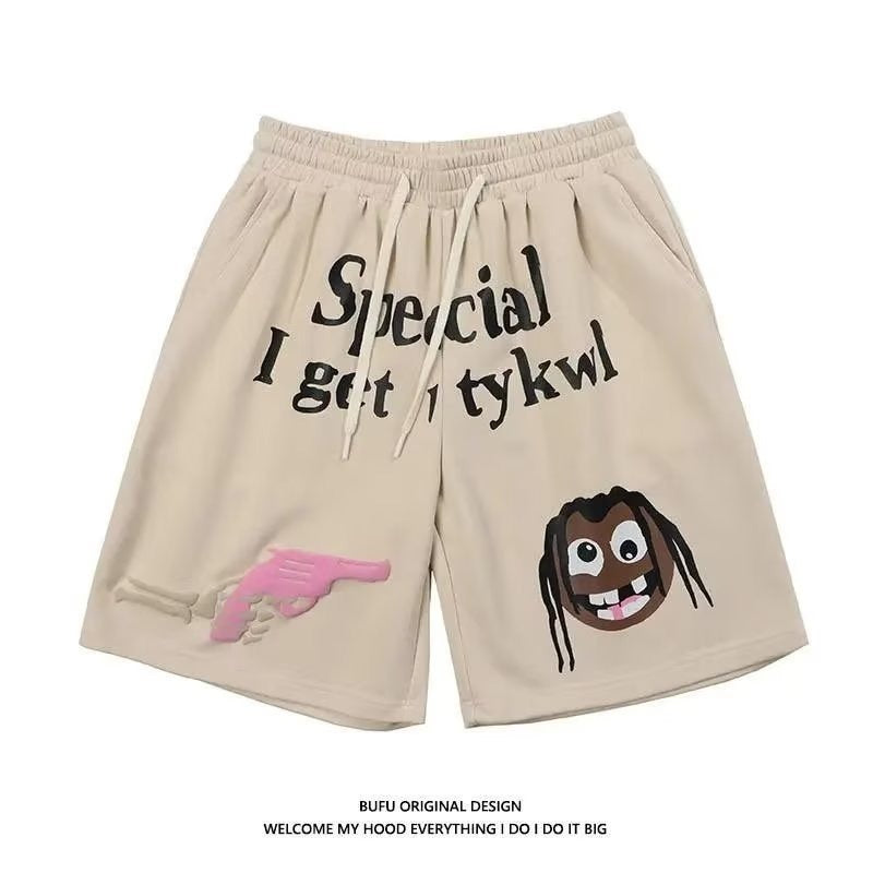 Shorts with plush print