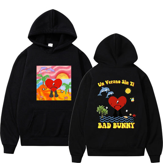 un verano sin ti bad bunny print męska bluza z kapturem