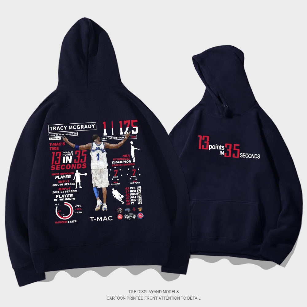 Hoodie with Tracy McGrady print pattern