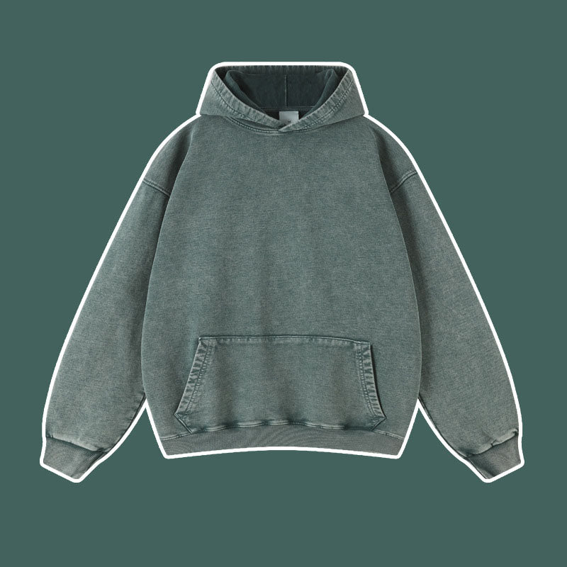 Plain washed patter hoodie