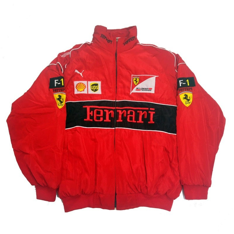 Formula 1 racing jumpsuit jacket with diferent brands