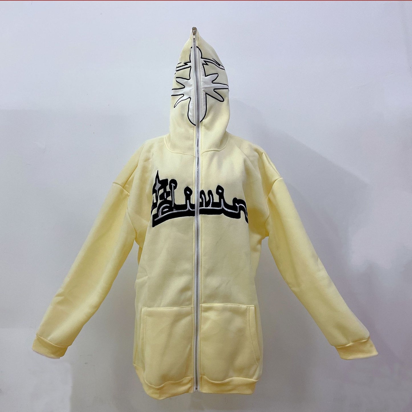 Zip-up hoodie with print pattern