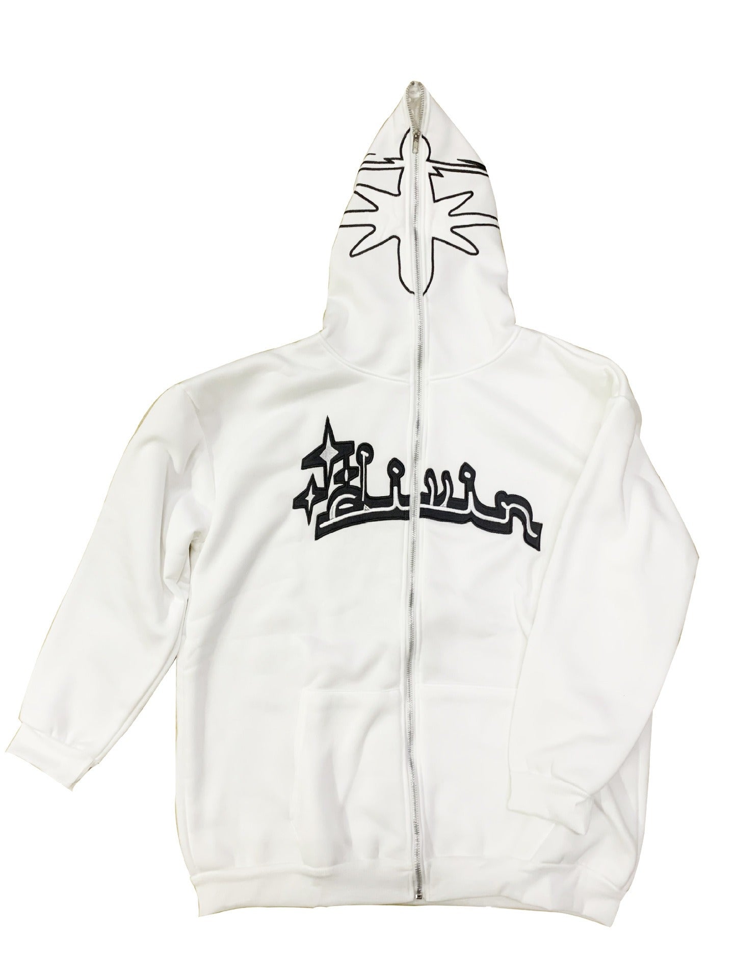 Zip-up hoodie with print pattern