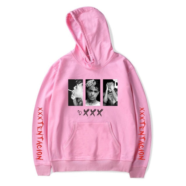 Hoodie with XXXTentacion print pattern