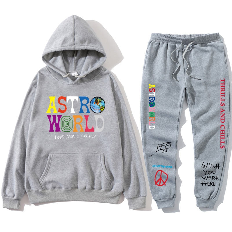 Set of hoodie and sweatsuit with the Astro World album motif