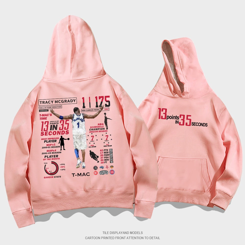 Hoodie with Tracy McGrady print pattern