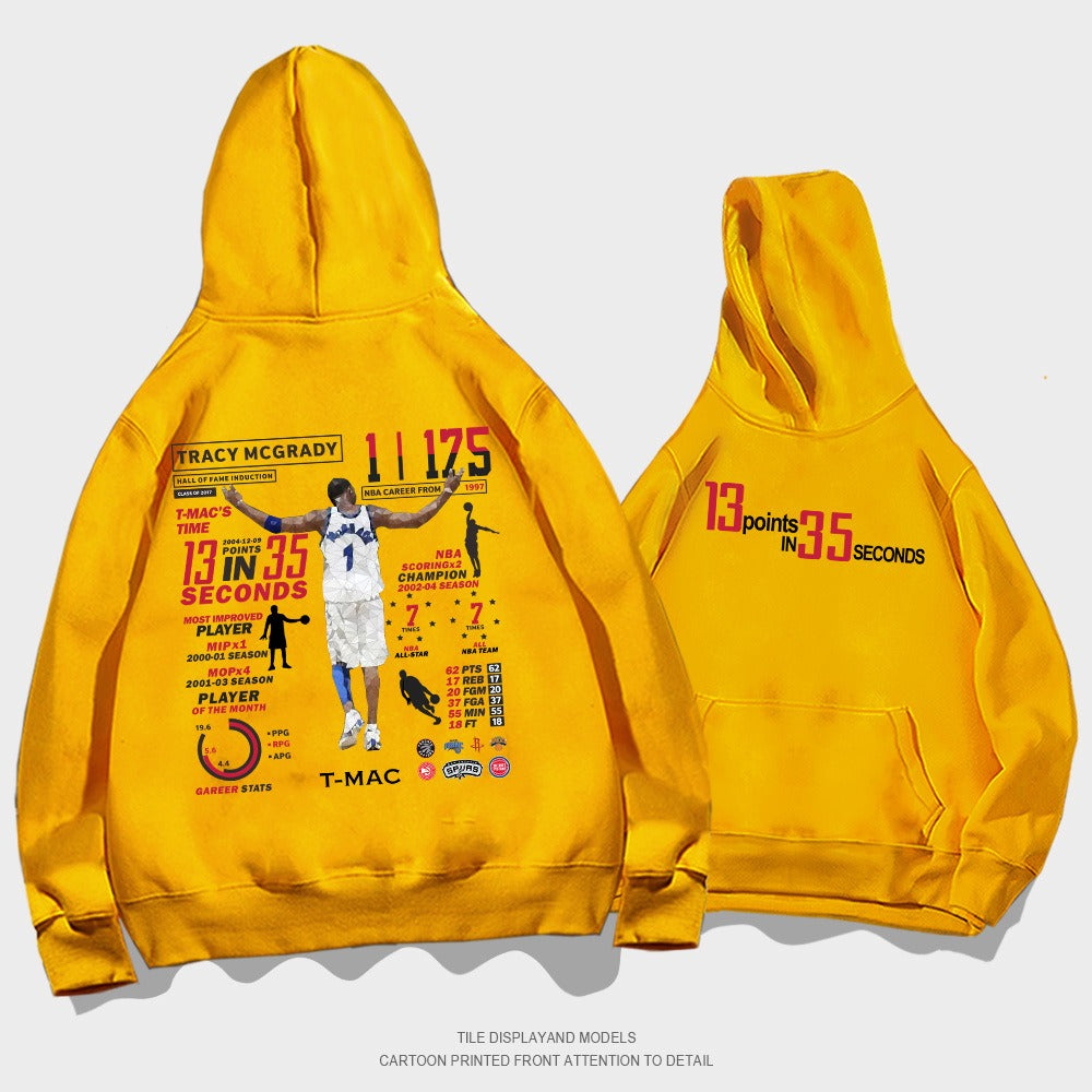 Hoodie with Tracy McGrady print pattern