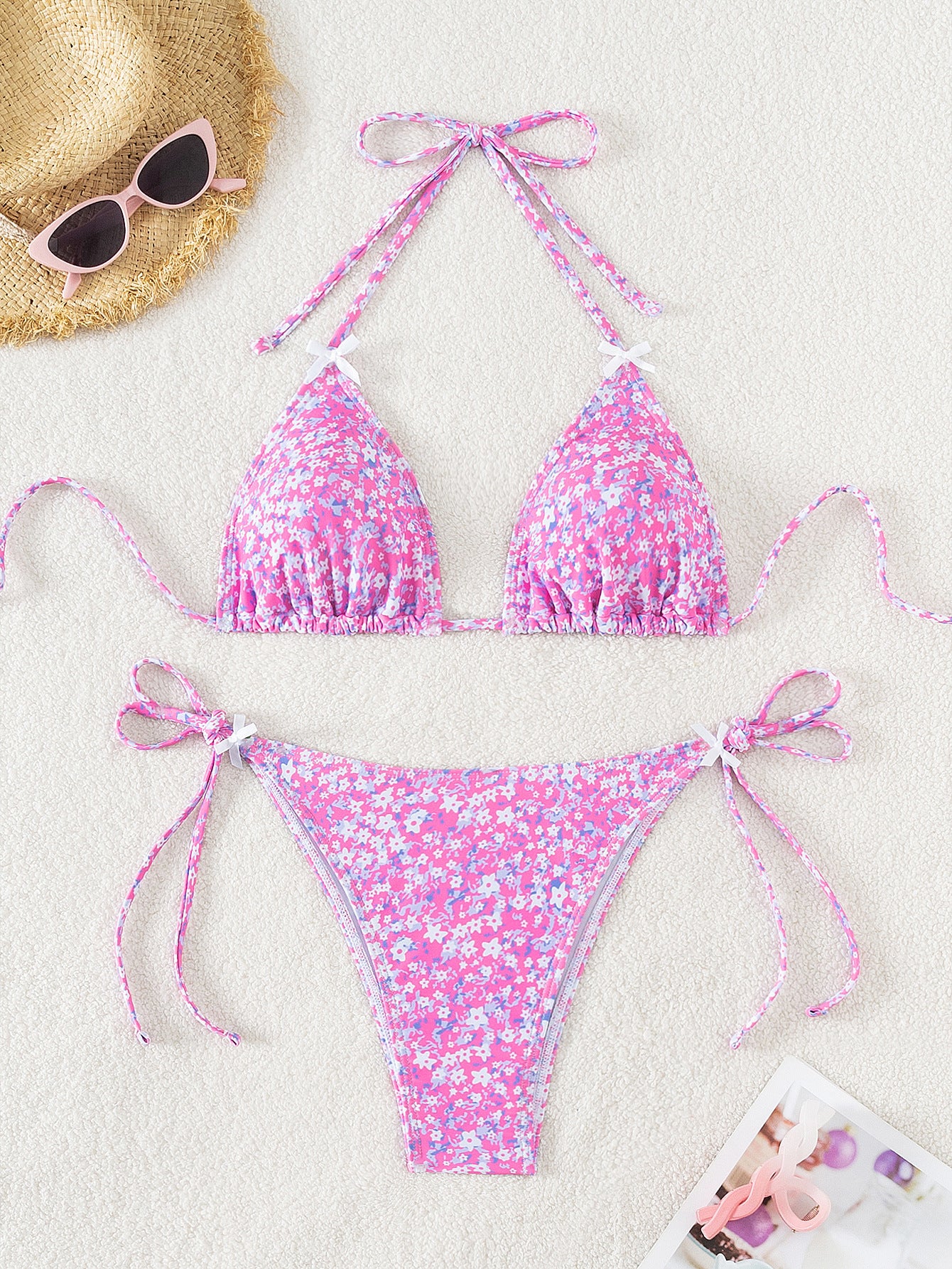 Two-piece bikini style swimsuit