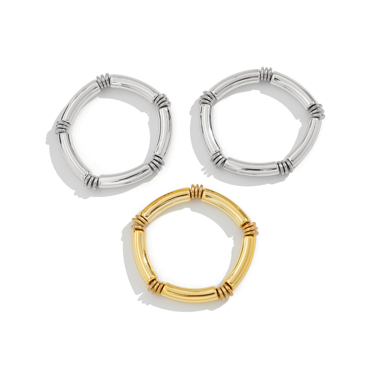 Bent tube bracelet set