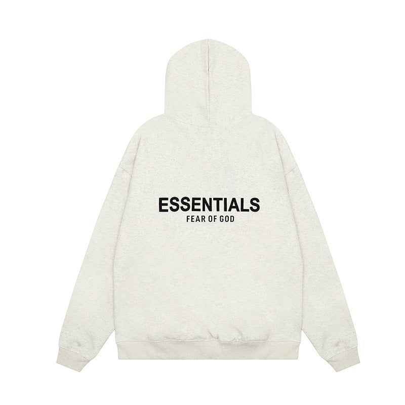 Hooded hoodie with black letters flocked FOG double thread ESSENTIALS