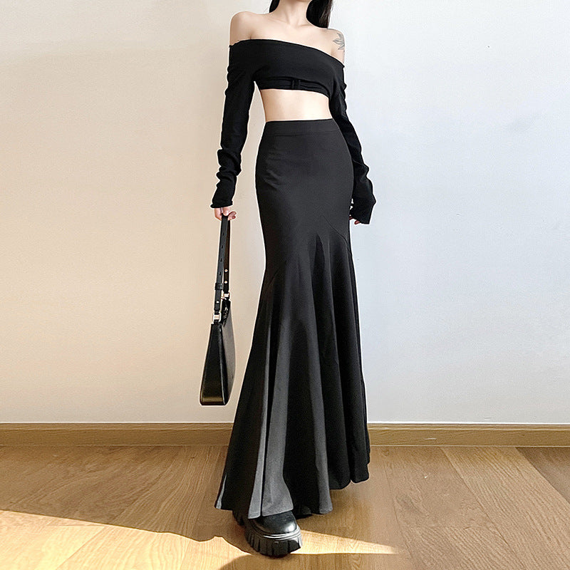 Black high slim skirt