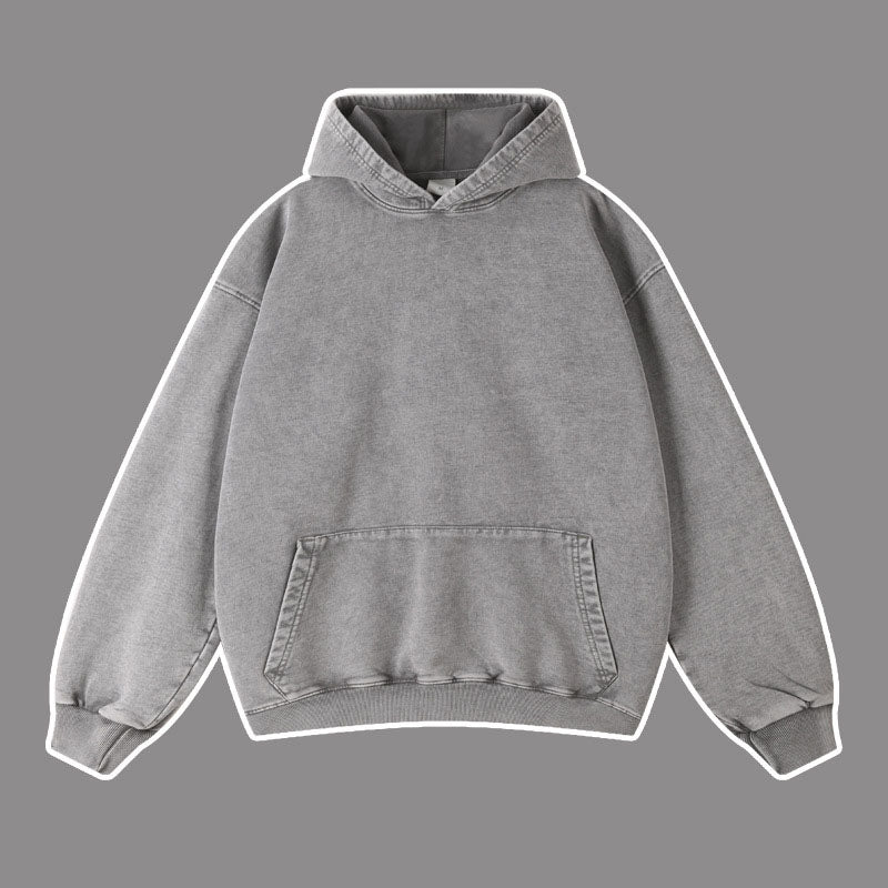 Plain washed patter hoodie