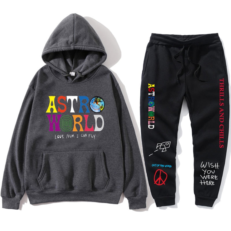 Set of hoodie and sweatsuit with the Astro World album motif