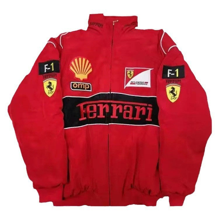 Formula 1 racing jumpsuit jacket with diferent brands