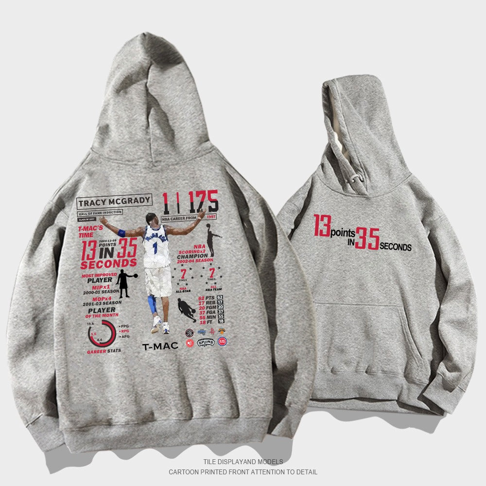 Hoodie with Tracy McGrady print pattern