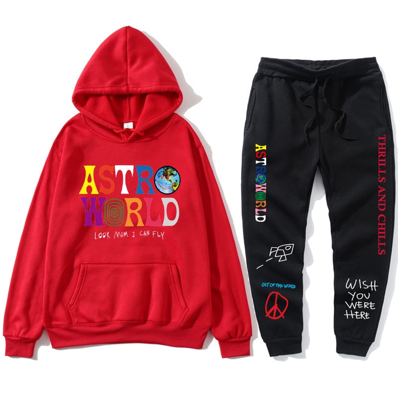 Set of hoodie and sweatsuit with the Astro World album motif