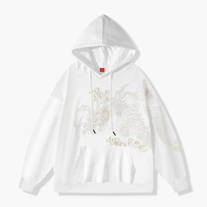 Hoodie with Chinese dragon embroidery