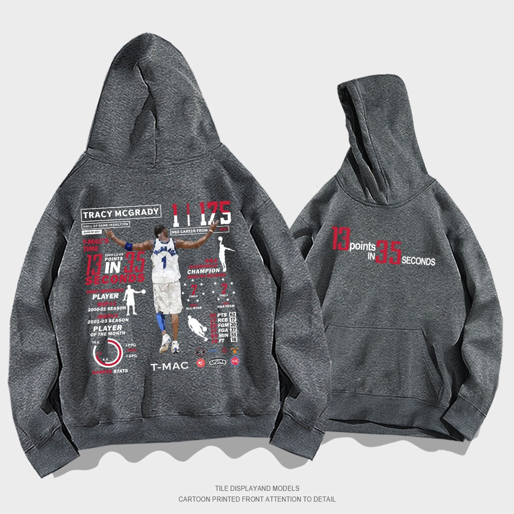 Hoodie with Tracy McGrady print pattern