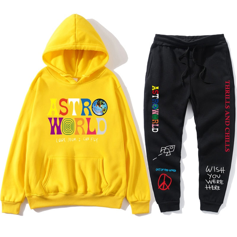 Set of hoodie and sweatsuit with the Astro World album motif