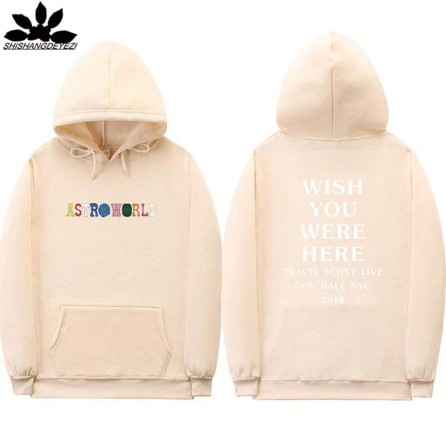 Bluzy z kapturem TRAVIS SCOTT ASTROWORLD WISH YOU WERE HERE fashion letter Bluza z kapturem ASTROWORLD streetwear Mężczyzna kobieta Bluza z kapturem