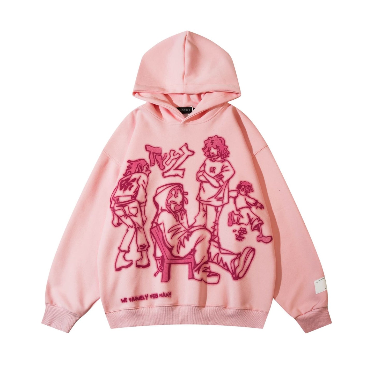 Hoodie with cartoon print pattern