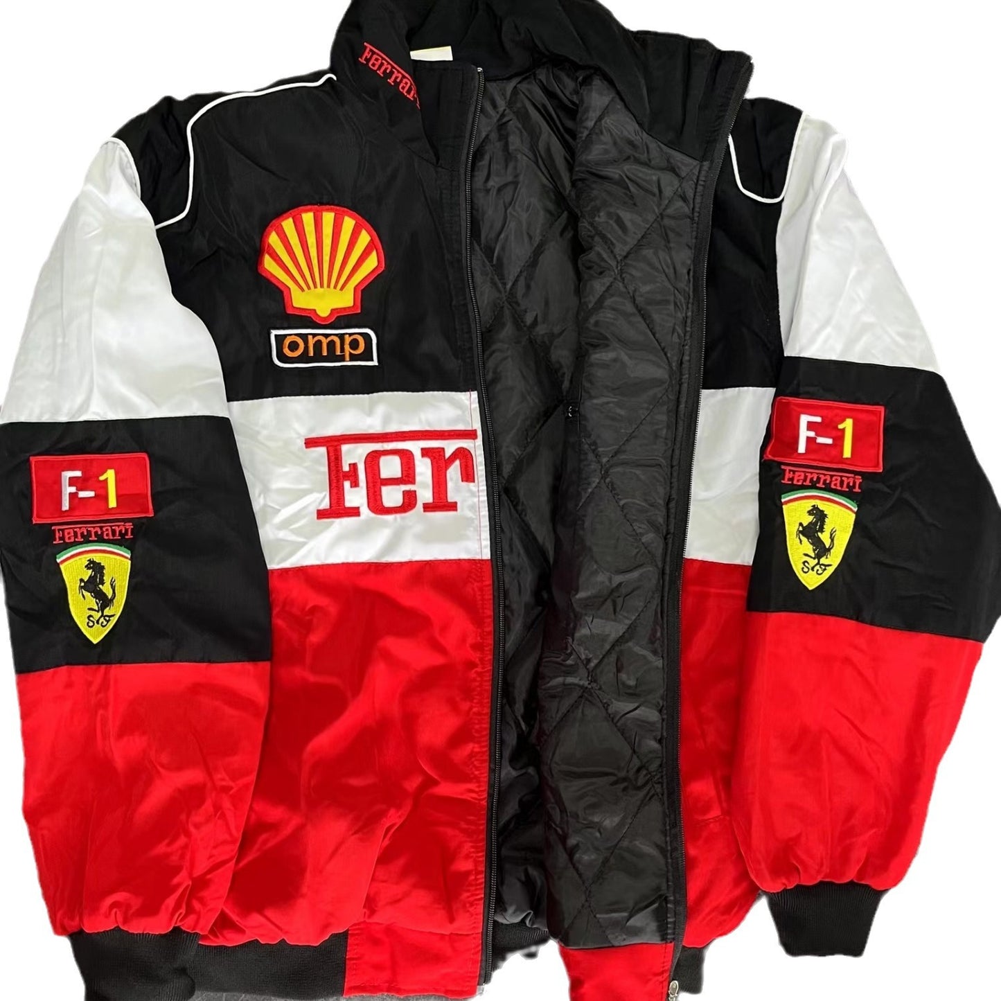 Formula 1 racing jumpsuit jacket with diferent brands