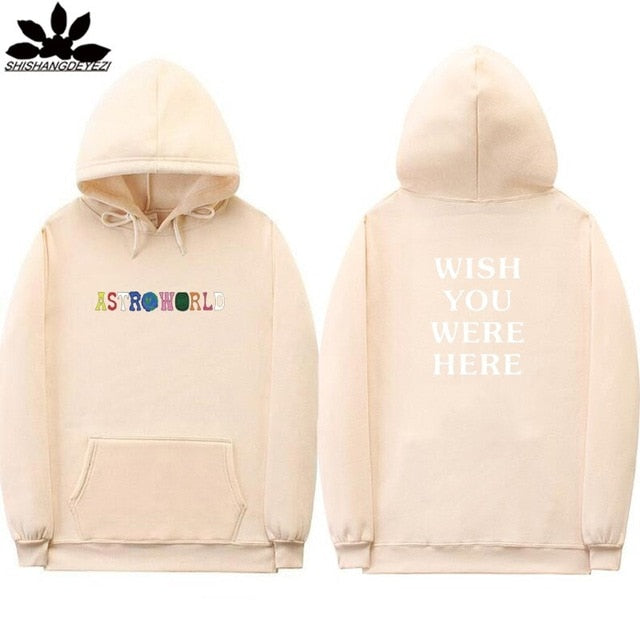 Bluzy z kapturem TRAVIS SCOTT ASTROWORLD WISH YOU WERE HERE fashion letter Bluza z kapturem ASTROWORLD streetwear Mężczyzna kobieta Bluza z kapturem