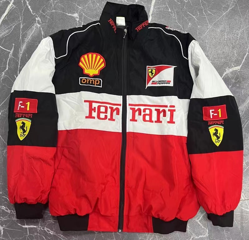 Formula 1 racing jumpsuit jacket with diferent brands