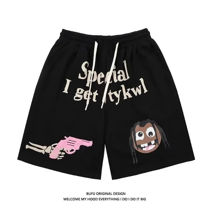 Shorts with plush print