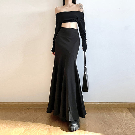 Black high slim skirt