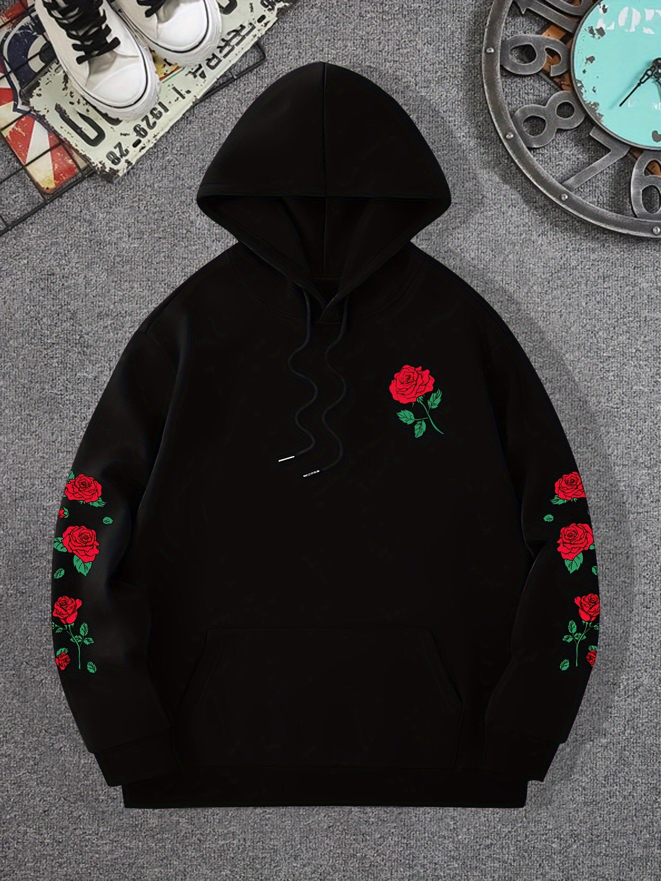 Hoodie with a roses theme