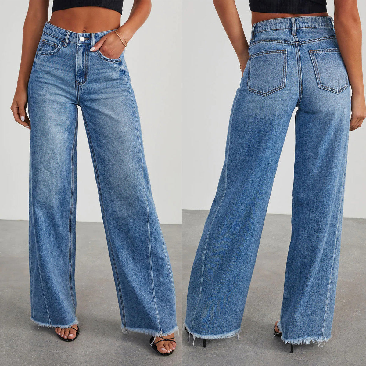 Loose wide vintage jeans