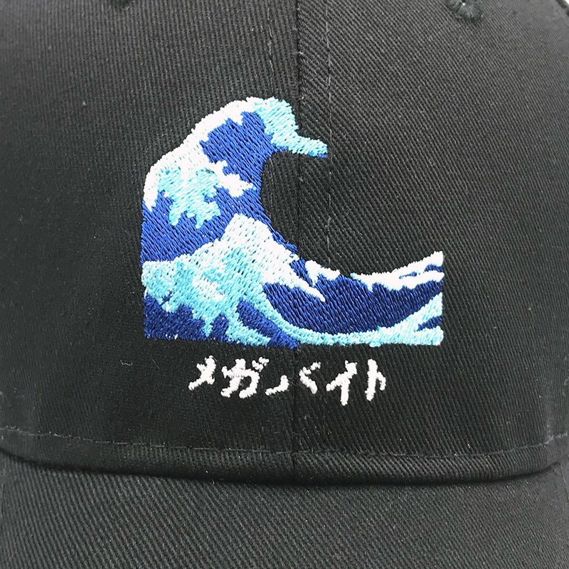 Baseball cap with a wave motif