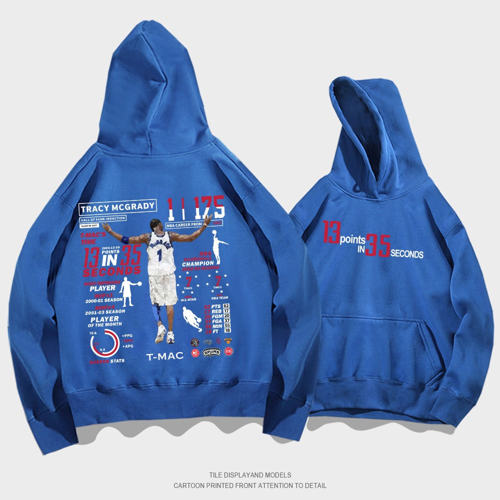 Hoodie with Tracy McGrady print pattern