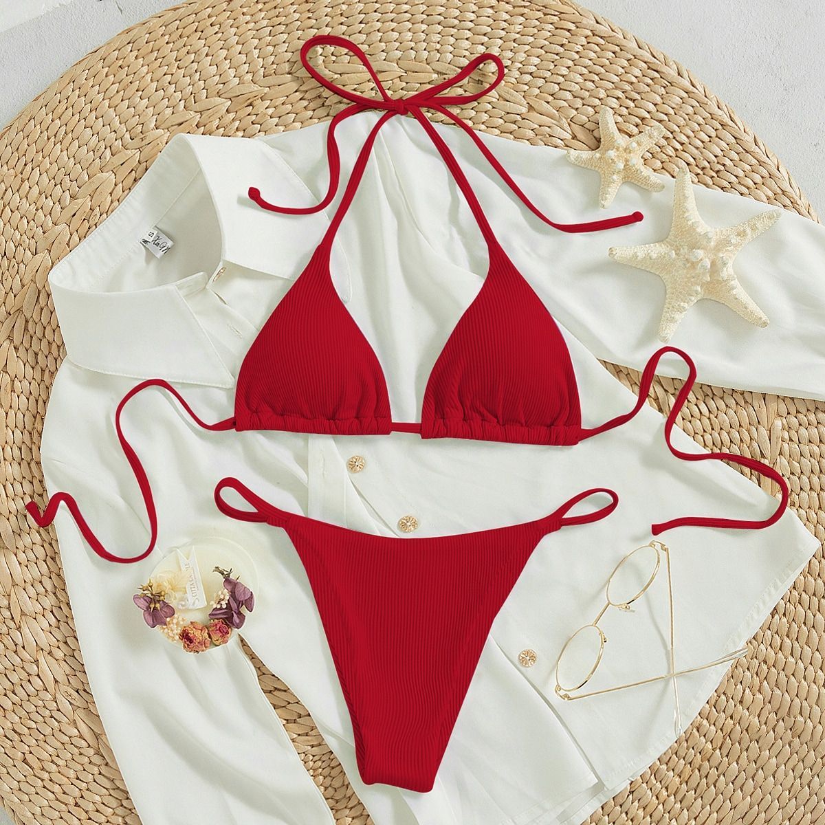 Two-piece bikini style swimsuit