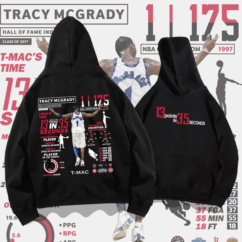 Mcgrady Honor Bluza z kapturem męska i damska na wiosnę i jesień Koszykówka Sportowa luźna bluza z kapturem na ramionach