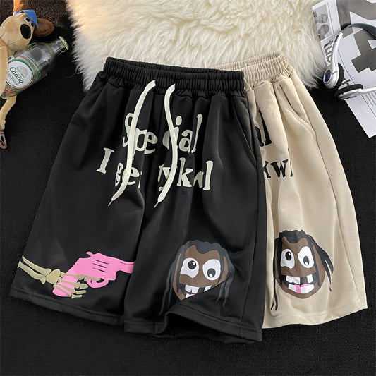 Shorts with plush print