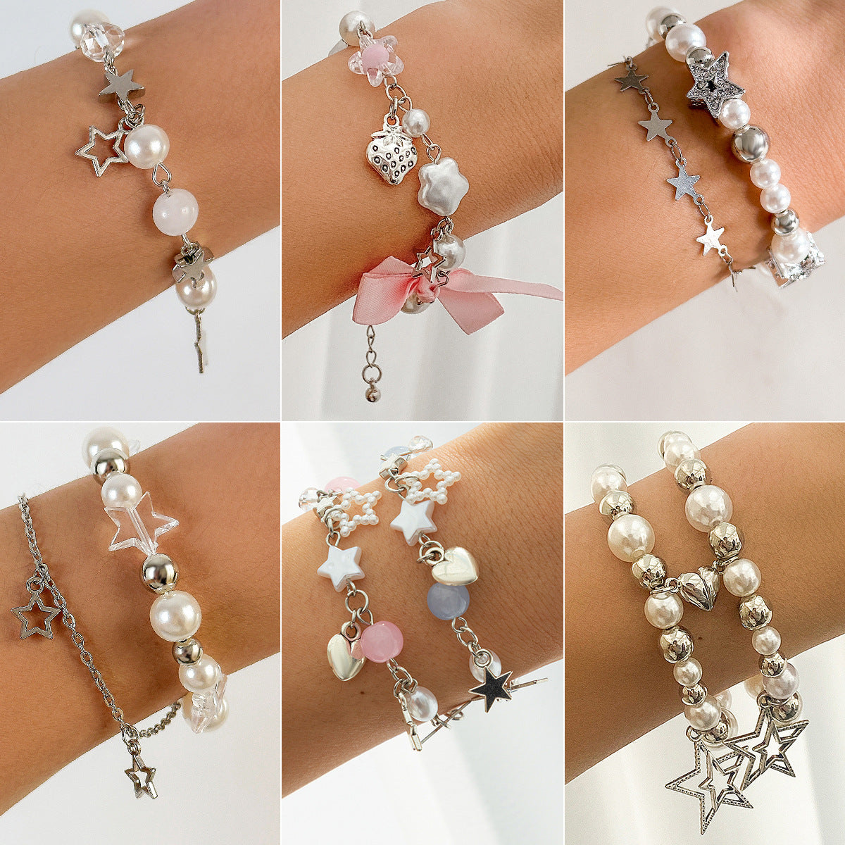 Bracelets with stars and beads