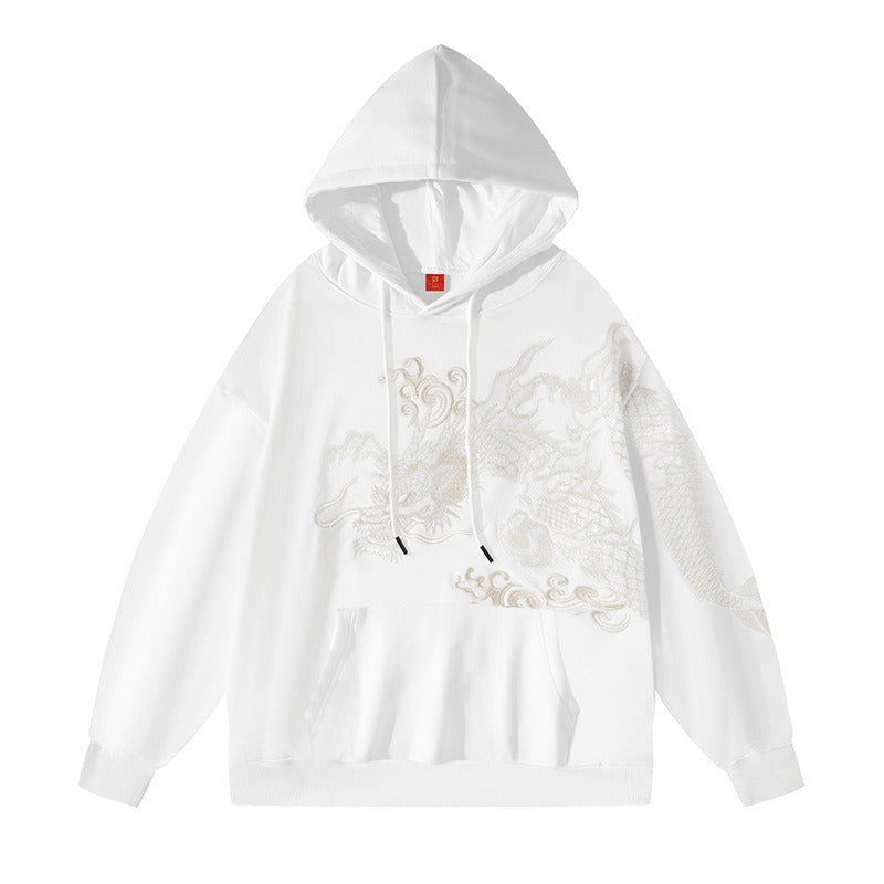 Hoodie with Chinese dragon embroidery