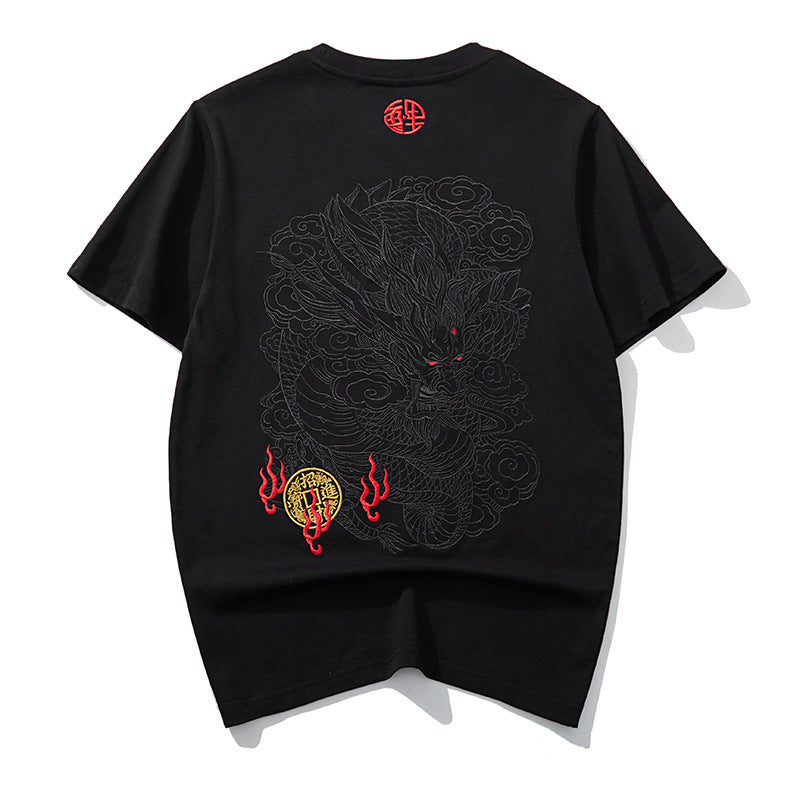 T-shirt with dragon embroidery