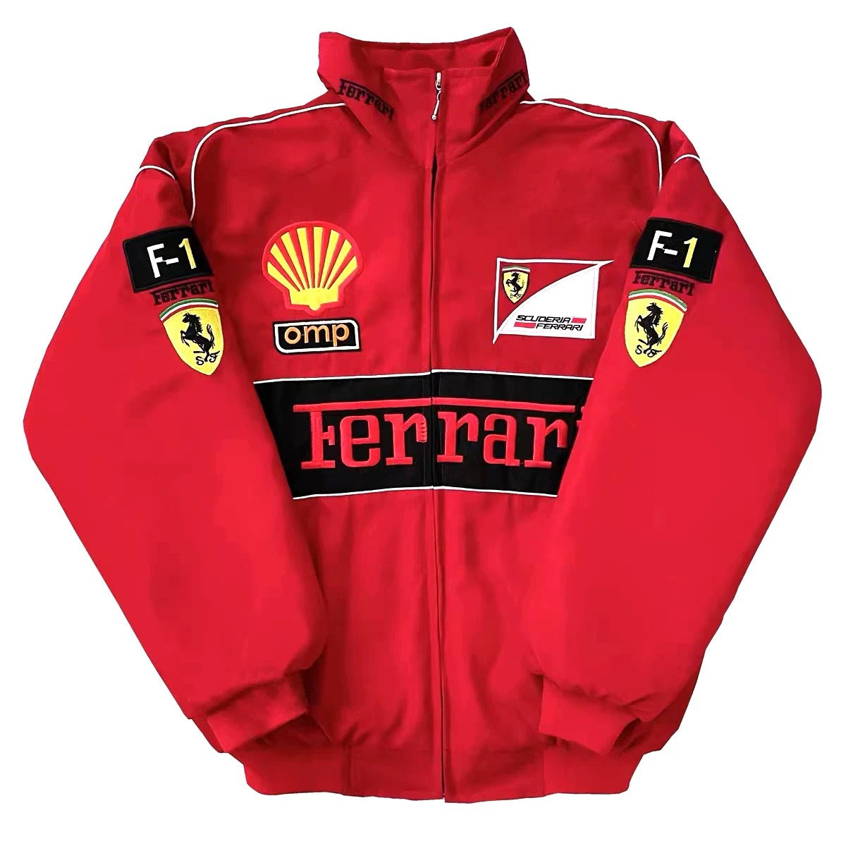 Formula 1 racing jumpsuit jacket with diferent brands