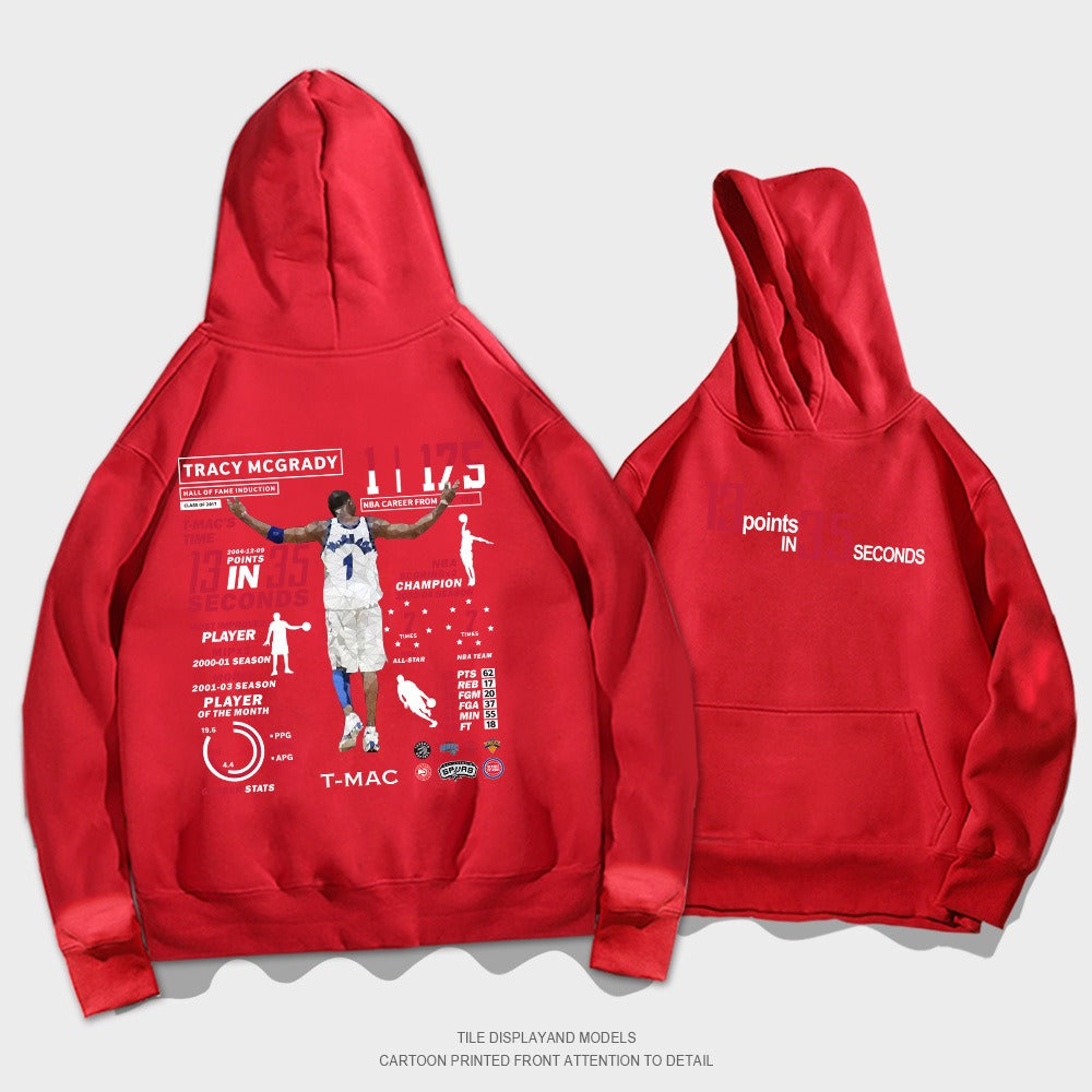 Hoodie with Tracy McGrady print pattern