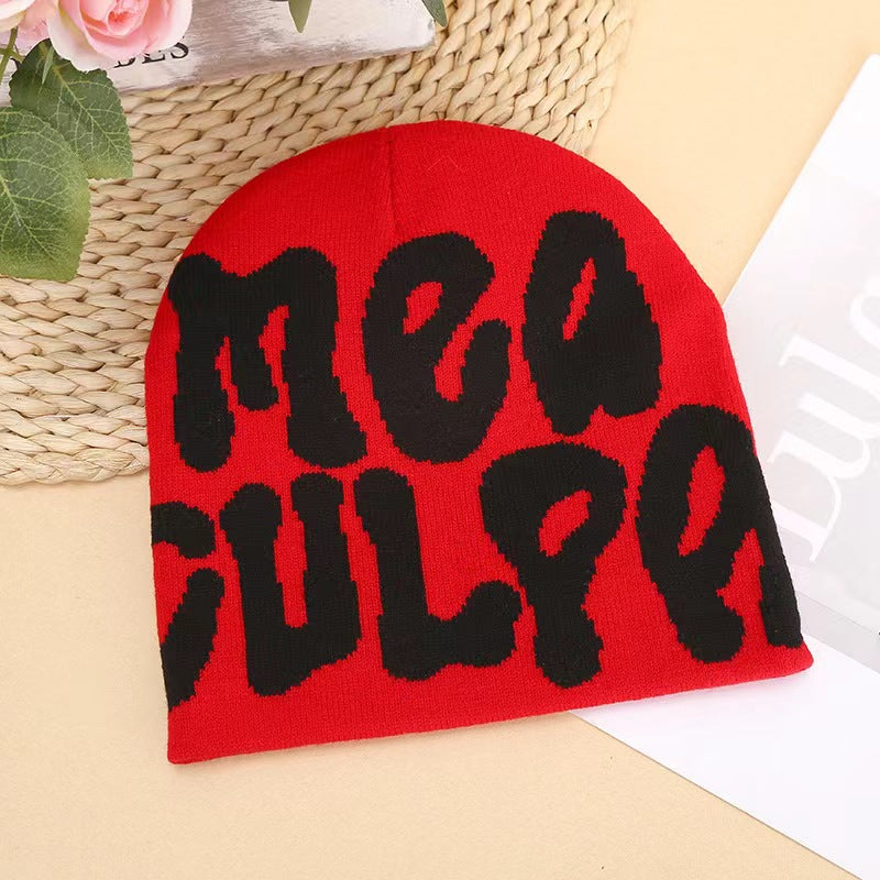 Beanie hat with print