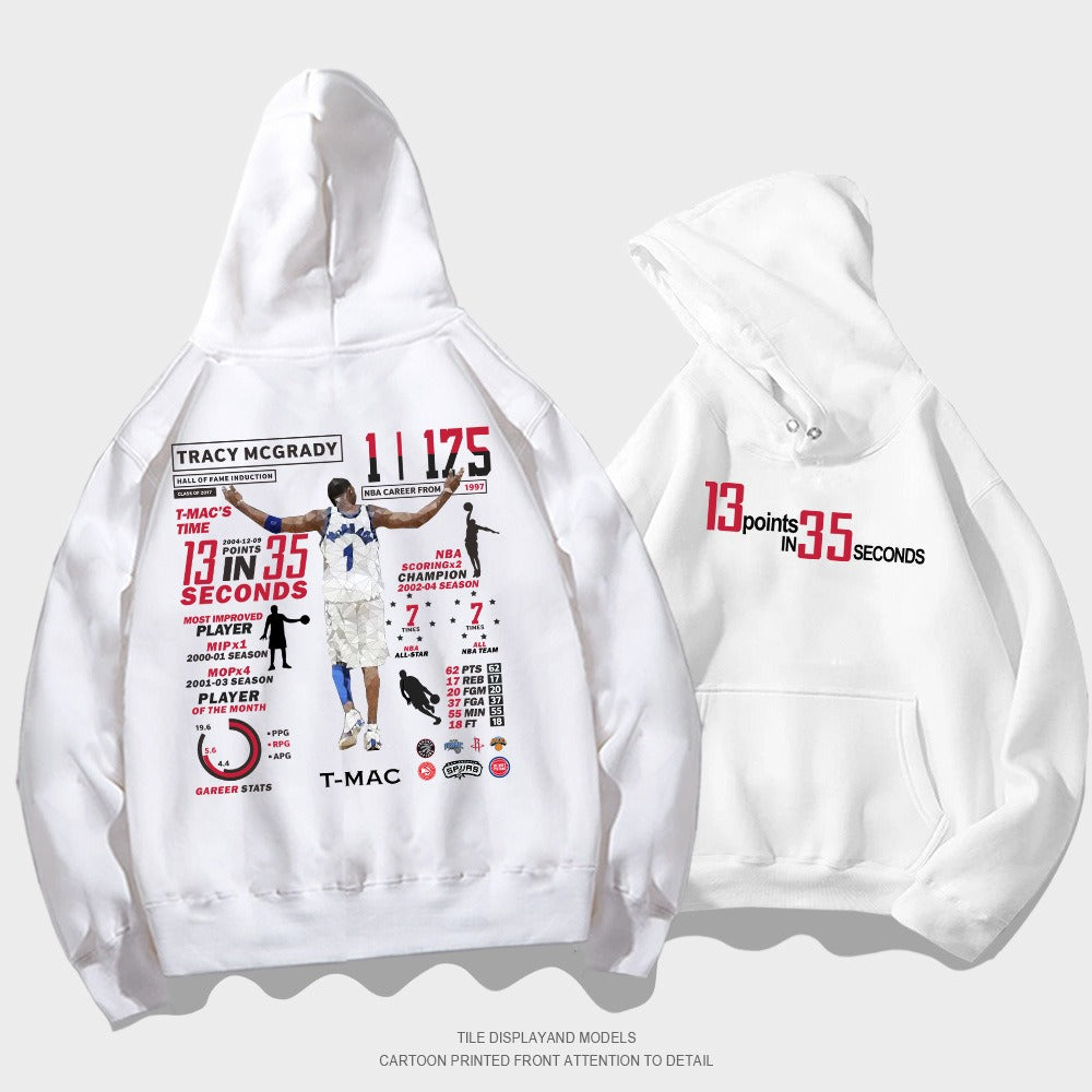 Hoodie with Tracy McGrady print pattern