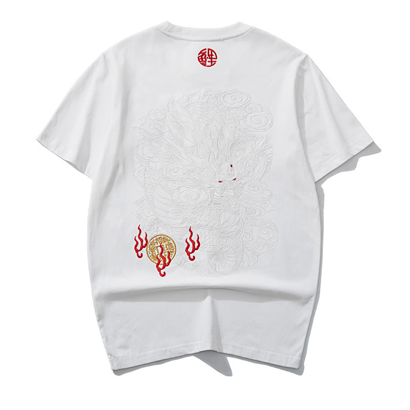 T-shirt with dragon embroidery