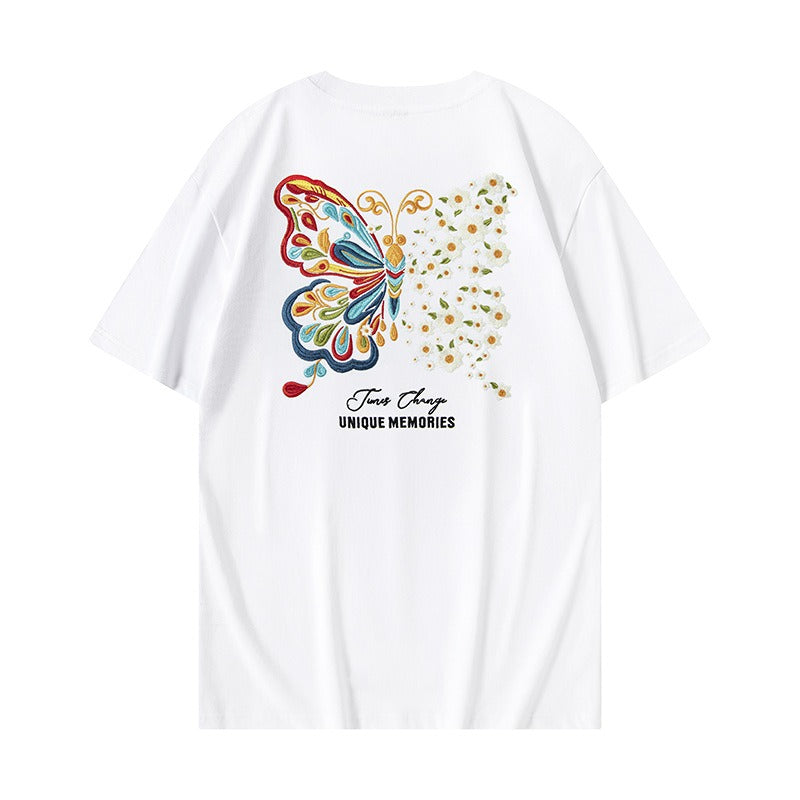 T-shirt with butterfly embroidery