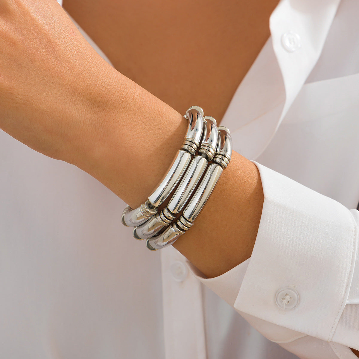 Bent tube bracelet set