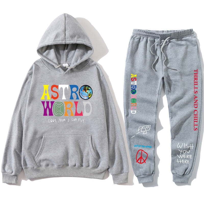 Set of hoodie and sweatsuit with the Astro World album motif